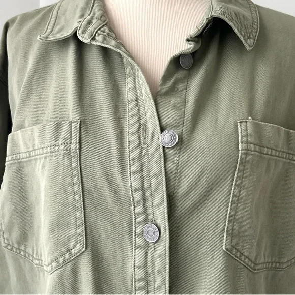 🍒Women’s Garage Lightweight Button Down Jacket. Olive Green. Size: Medium - Picture 6 of 11